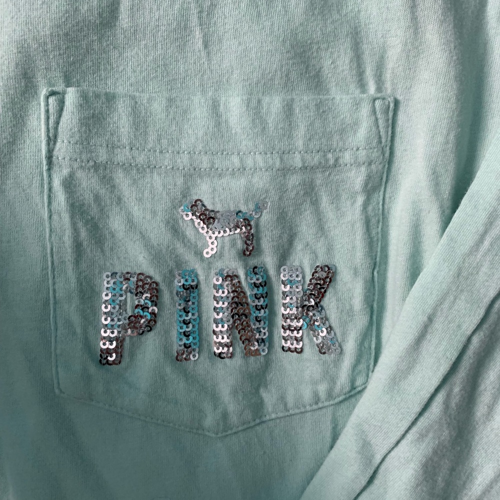❌TRADED❌⭐️VS PINK Campus Bling Long Sleeve Tee⭐️ - Picture 4 of 7
